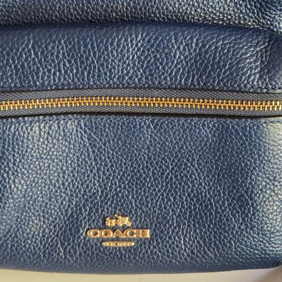 Coach F38263 Mini Charlie Dark Blue Pebbled Leather Backpack Daypack - Picture 4 of 16